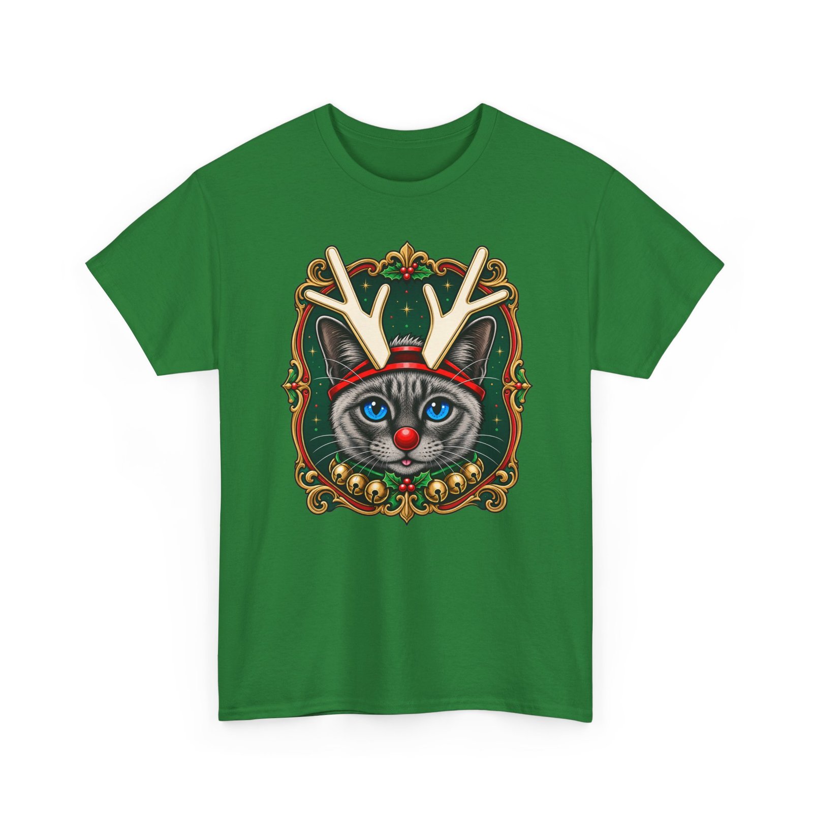Rudolph the Reindeer Cat Unisex T-Shirt – Purr-fectly Festive Feline Fun