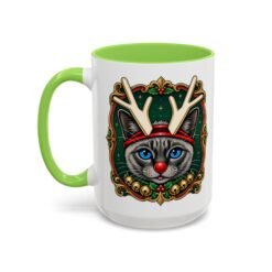 Rudolph the Reindeer Cat Color Accent Mug – Sip with Whiskers and Cheer - Image 28