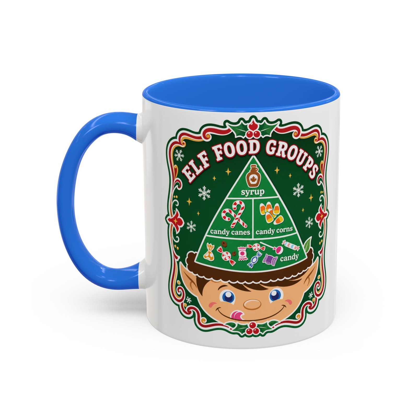Elf Food Groups – Color Accent Mug – Sweet Sips, North Pole Style - Image 8
