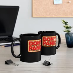 Don’t Panic – Black Mug – The Galaxy’s Most Important Advice - Image 5