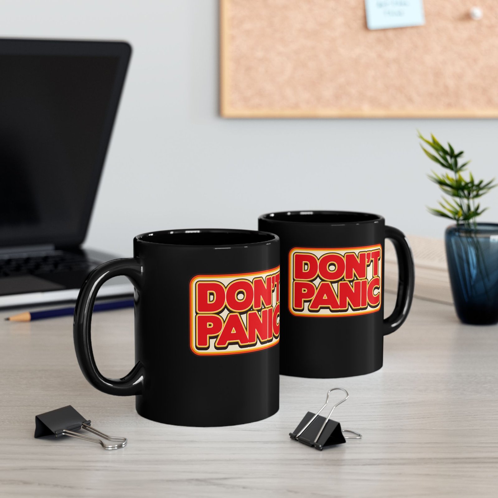 Don’t Panic – Black Mug – The Galaxy’s Most Important Advice - Image 5