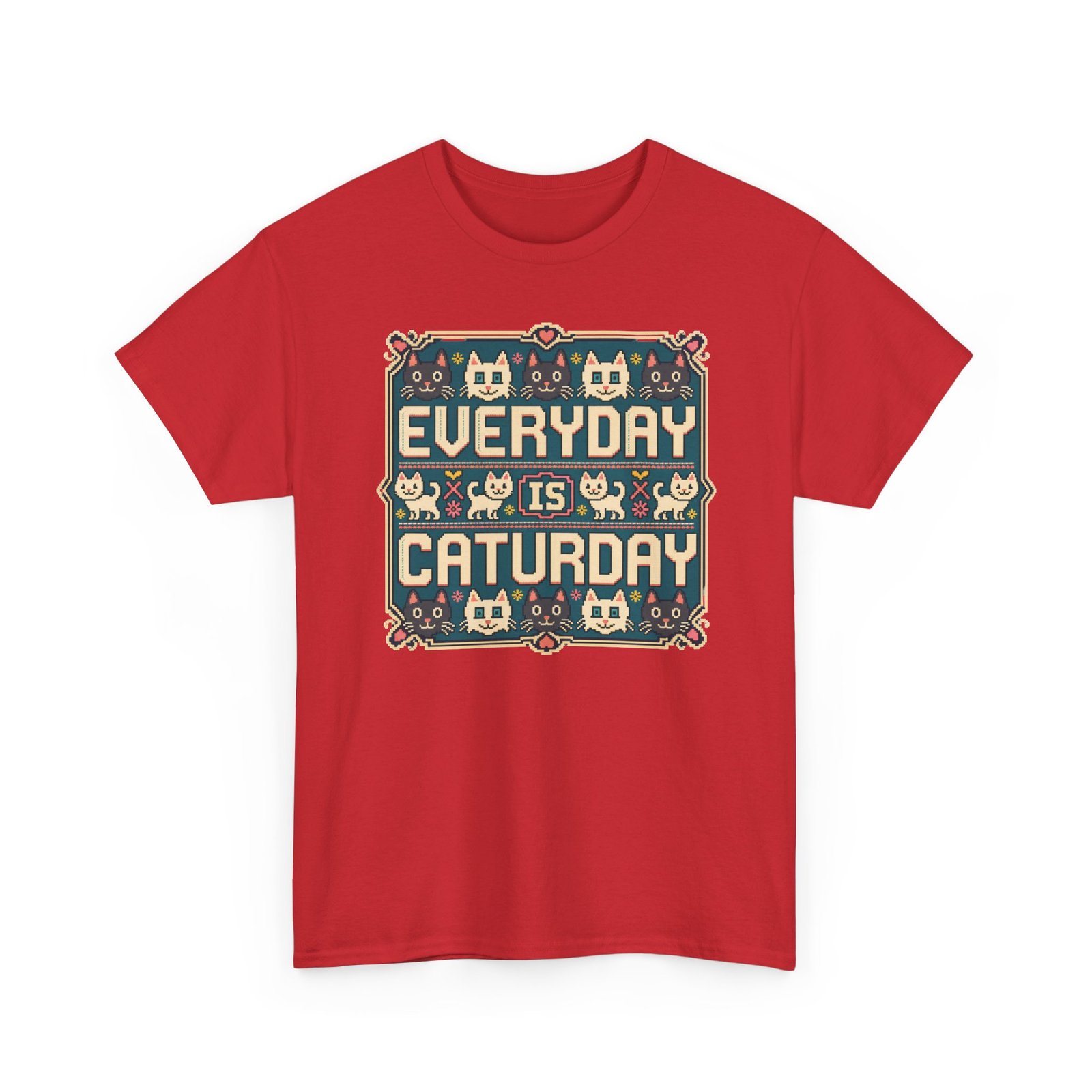 Everyday Is Caturday – Unisex T-Shirt – Feline Festive Vibes - Image 29