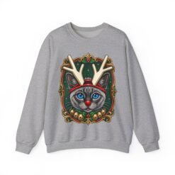 Rudolph Catmas Unisex Sweatshirt – Feline Festive, Reindeer Ready - Image 11