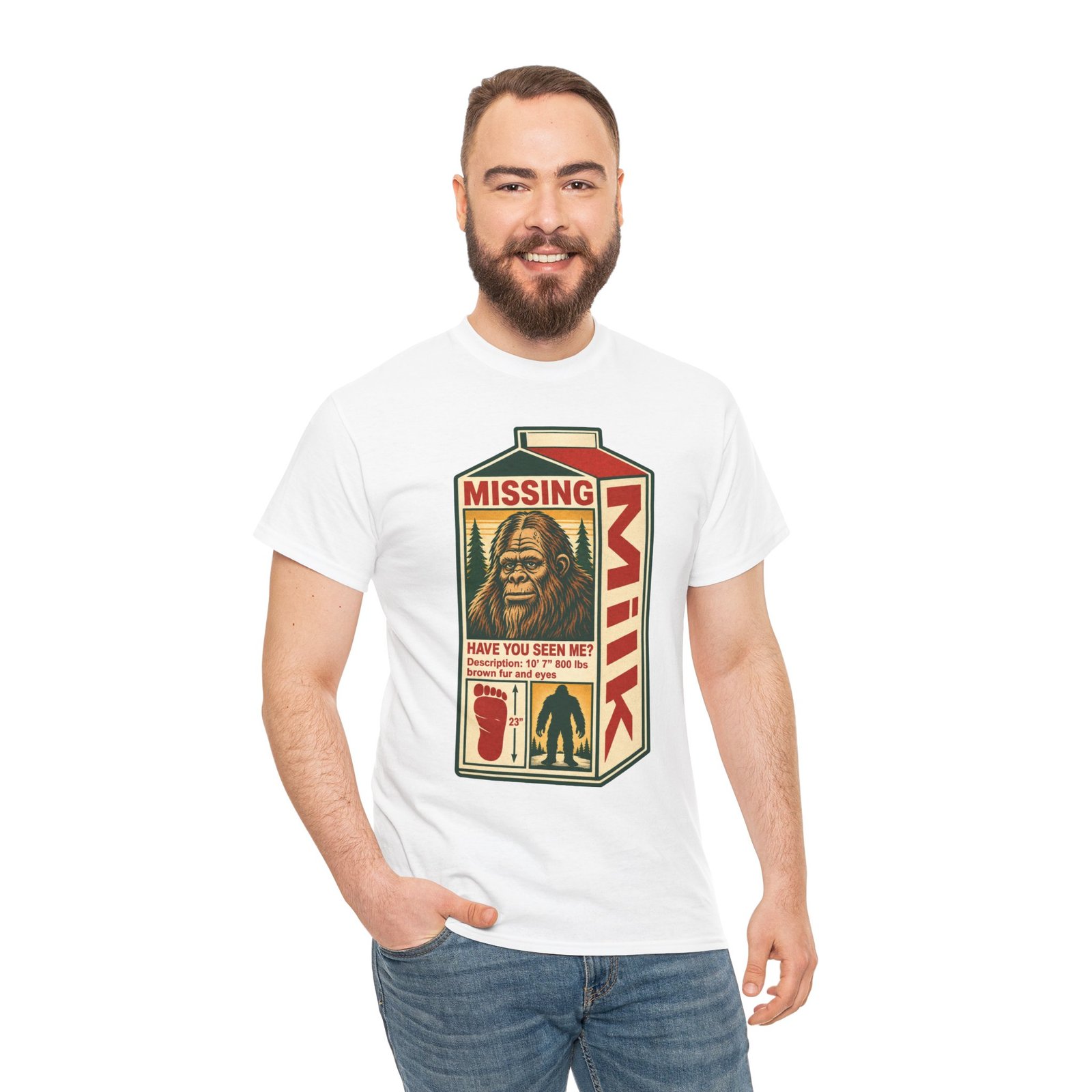 Missing Bigfoot – Unisex T-Shirt – Have You Seen This Sasquatch? - Image 4
