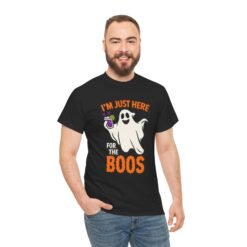 I’m Just Here for the Boos - Unisex T-Shirt – Funny Ghost Halloween - Image 6