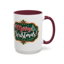 Merry Christmas - Color Accent Mug – Sip the Season in Style - Image 13