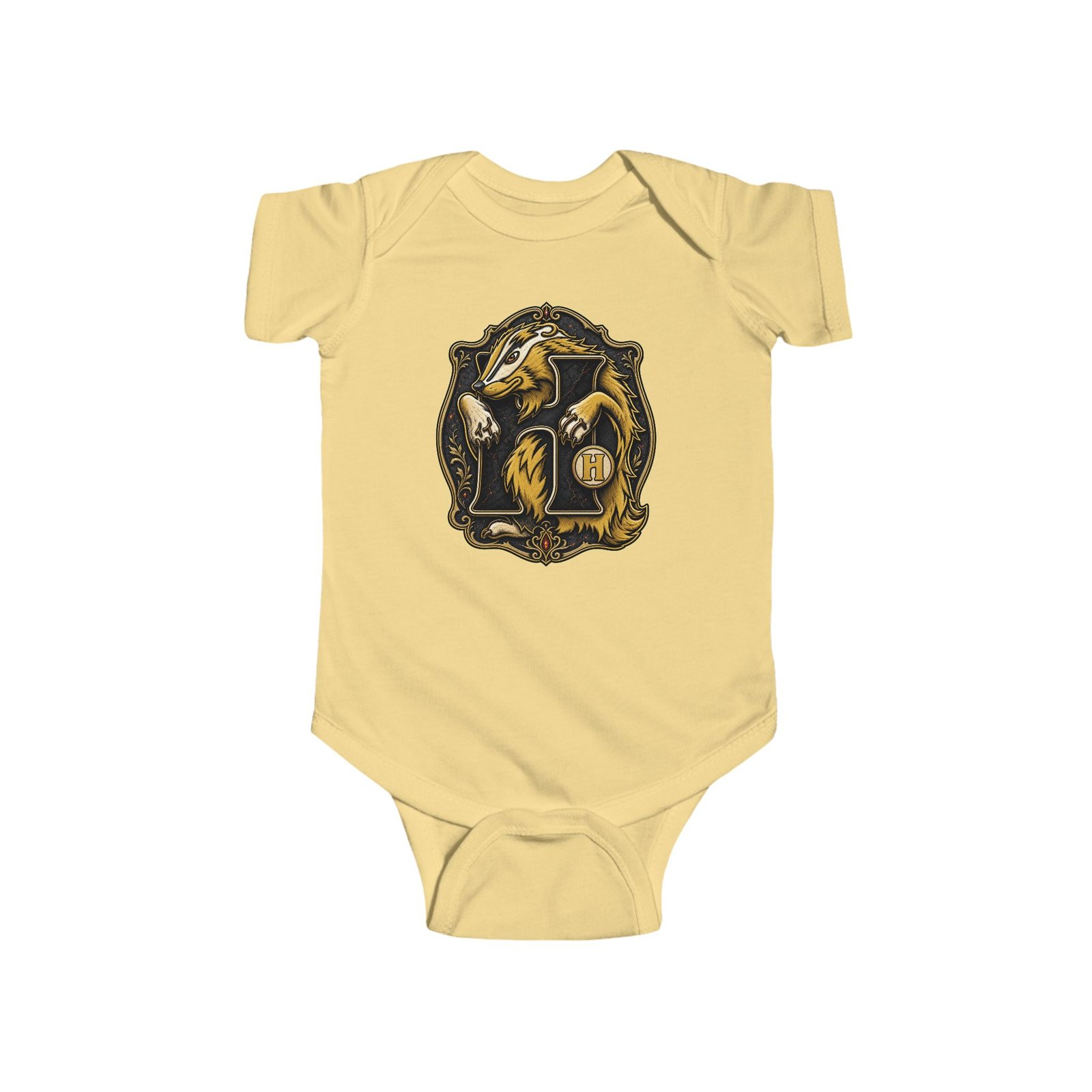 House of Badger – Baby Bodysuit – Little Wizard, Big House Pride - Image 5
