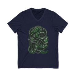 House of Snake – Unisex V-Neck T-Shirt – Wizarding School Confidence with a Clever Edge - Image 13