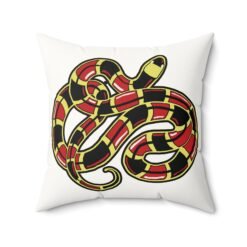 Curled Coral Snake - Faux Suede Throw Pillow – Reptile, Wildlife