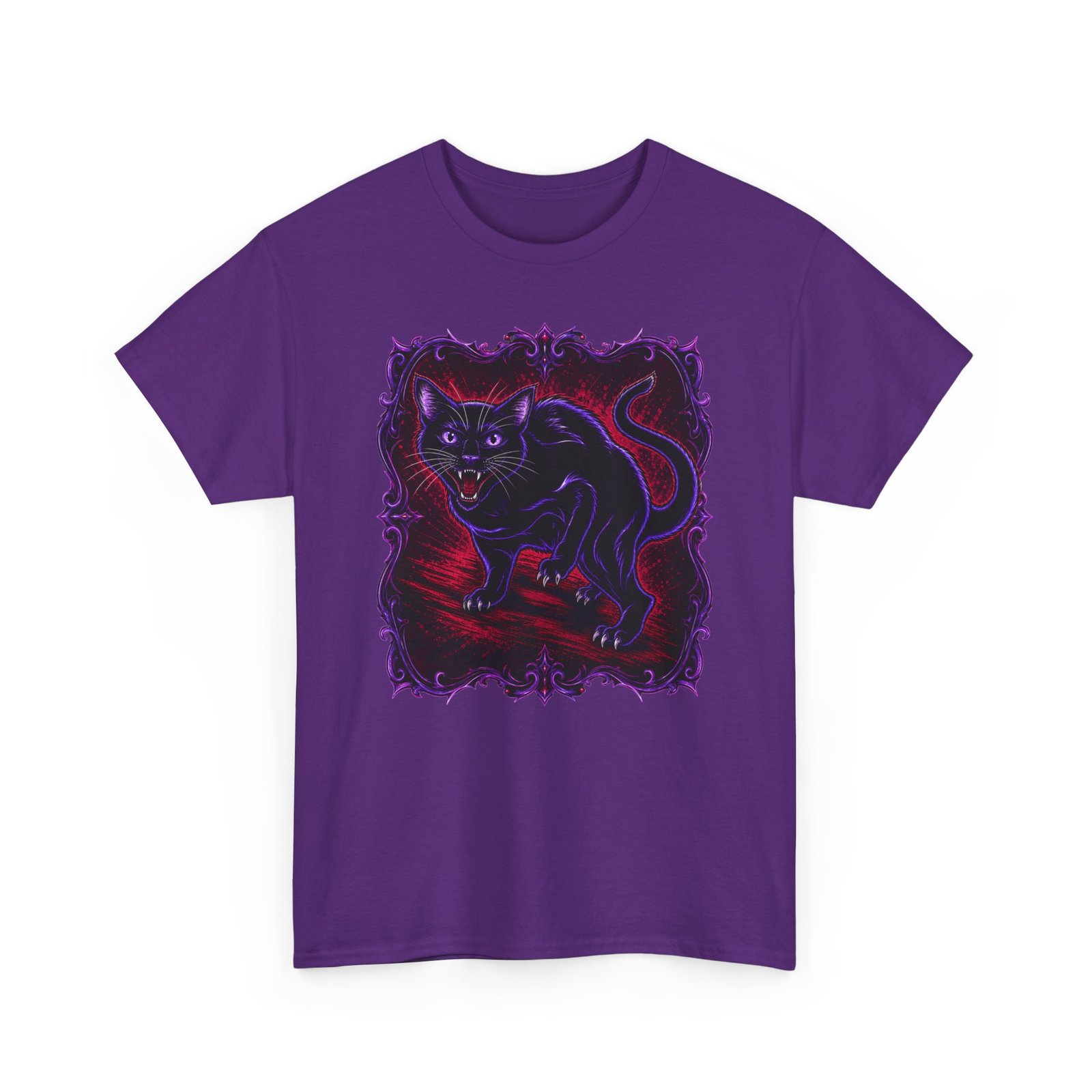 Hissing Black Cat – Unisex T-Shirt – Fierce, Feline and Full of Attitude - Image 24