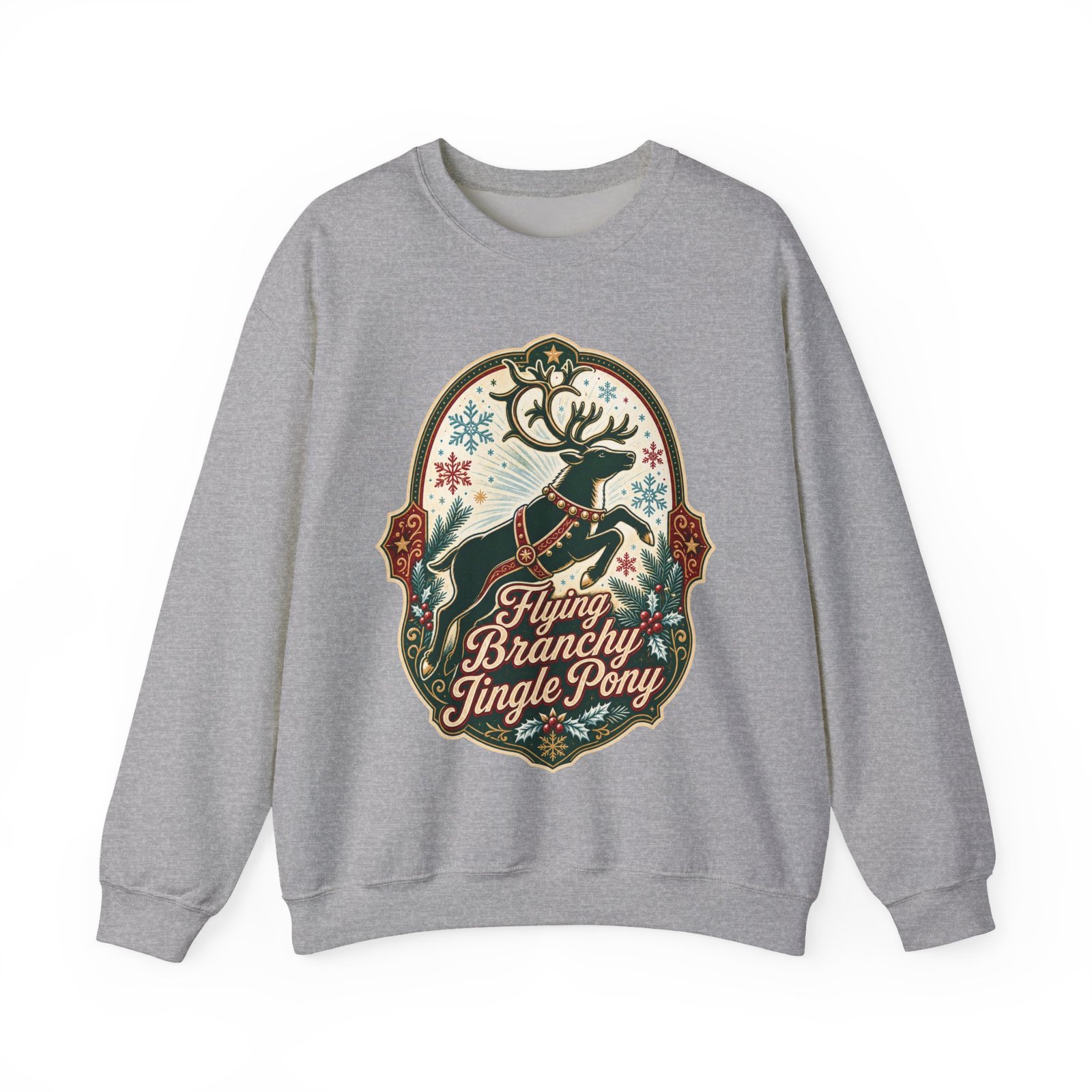 Flying Branchy Jingle Pony - Unisex Sweatshirt – Absurdly Festive - Image 13