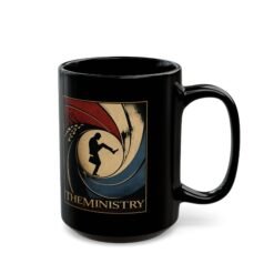 Licensed to Walk Silly - Black Mug – Monty Python Ministry of Silly Walks 007 Mashup - Image 3