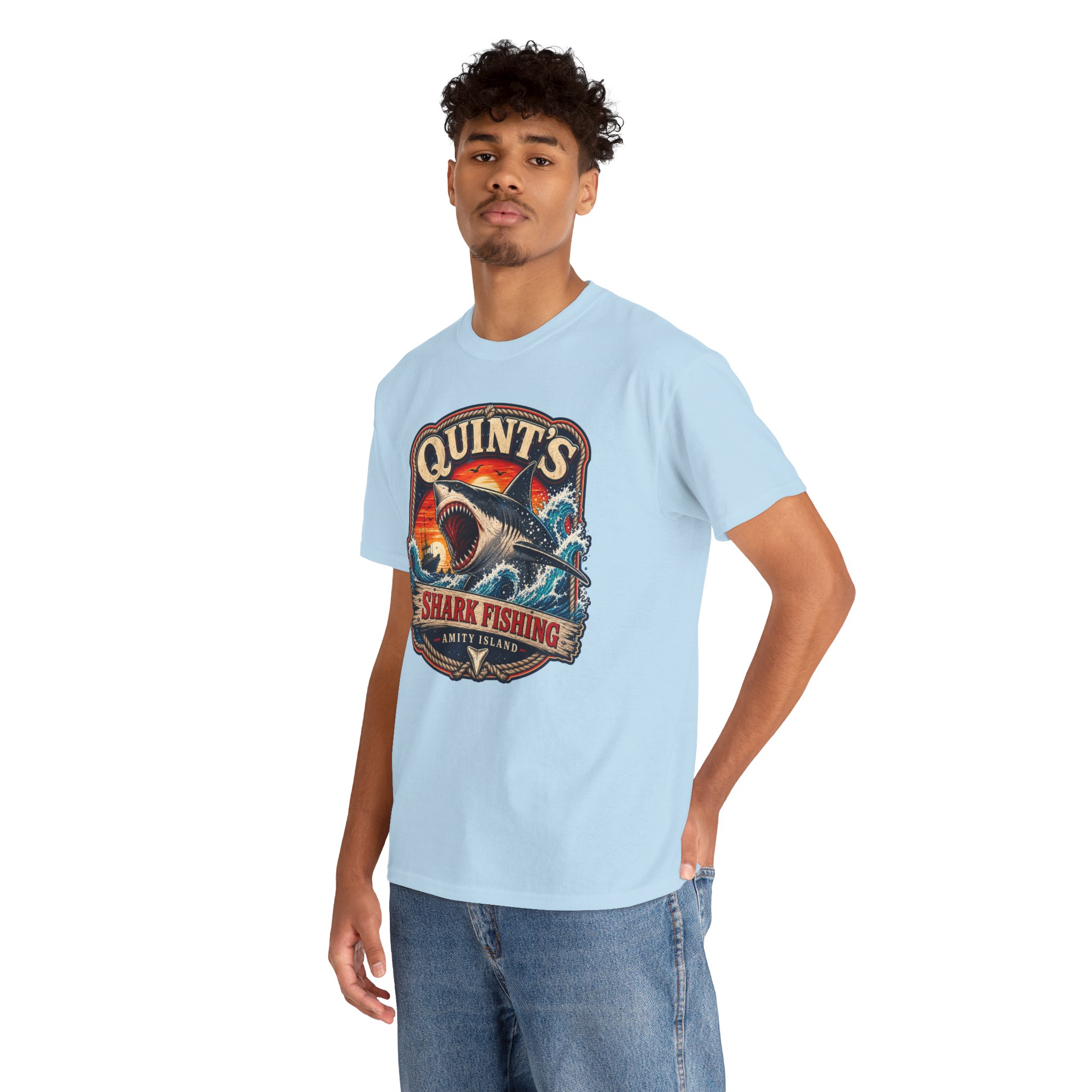 Quint’s Shark Fishing – Unisex T-Shirt – Amity’s Finest Shark Hunter - Image 5