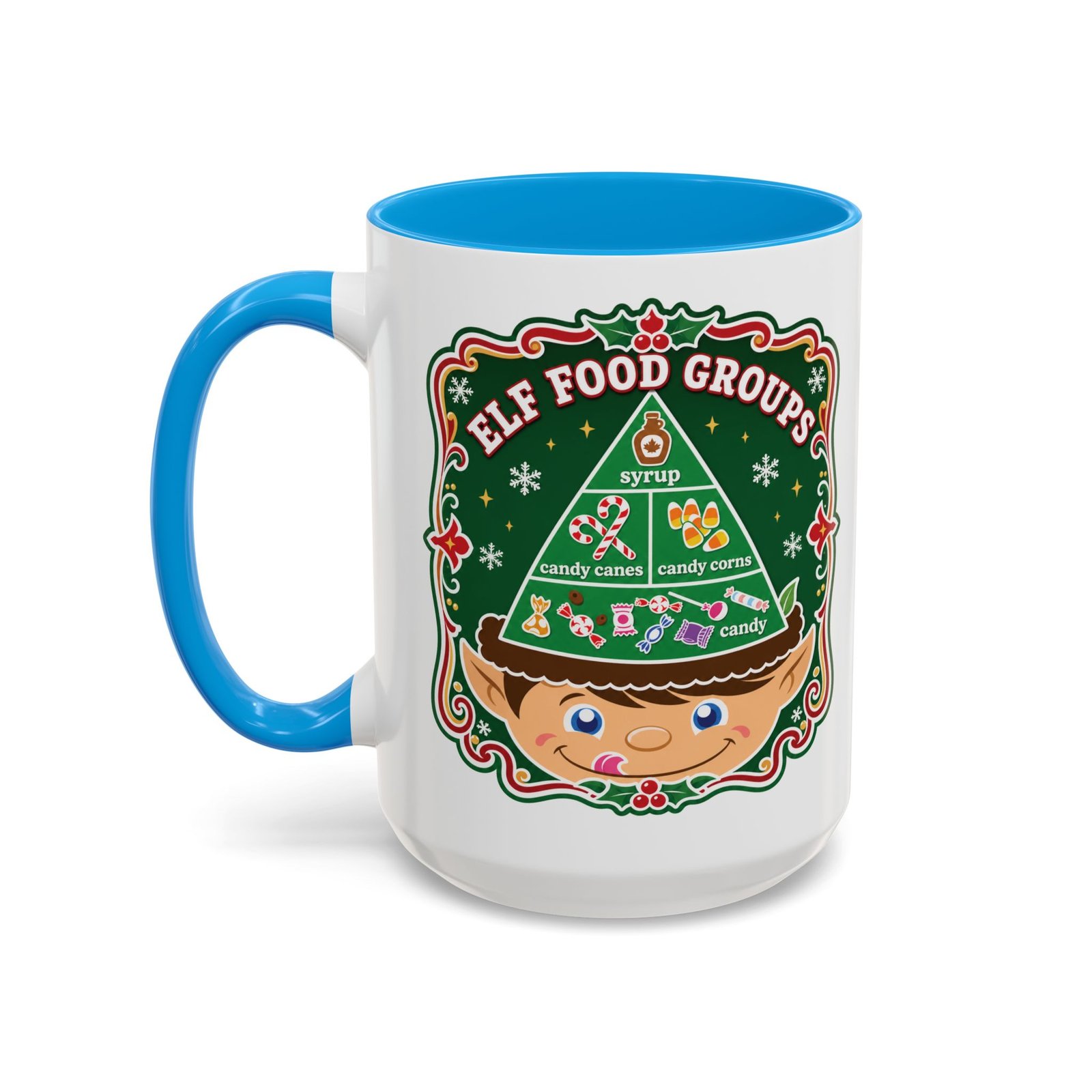 Elf Food Groups – Color Accent Mug – Sweet Sips, North Pole Style - Image 34