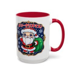 Kawaii Santa - Color Accent Mug – メリークリスマス with Every Sip - Image 23