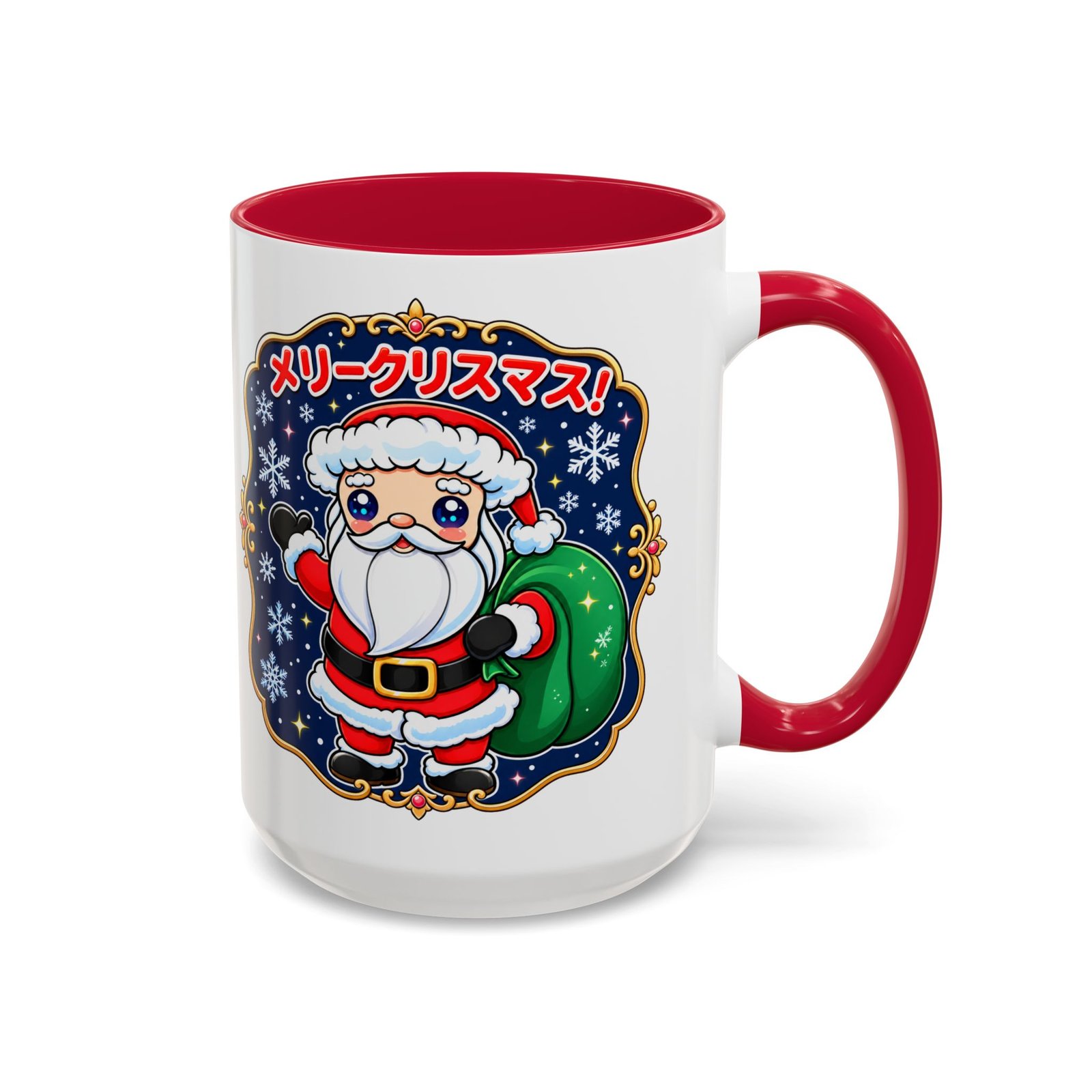 Kawaii Santa - Color Accent Mug – メリークリスマス with Every Sip - Image 23