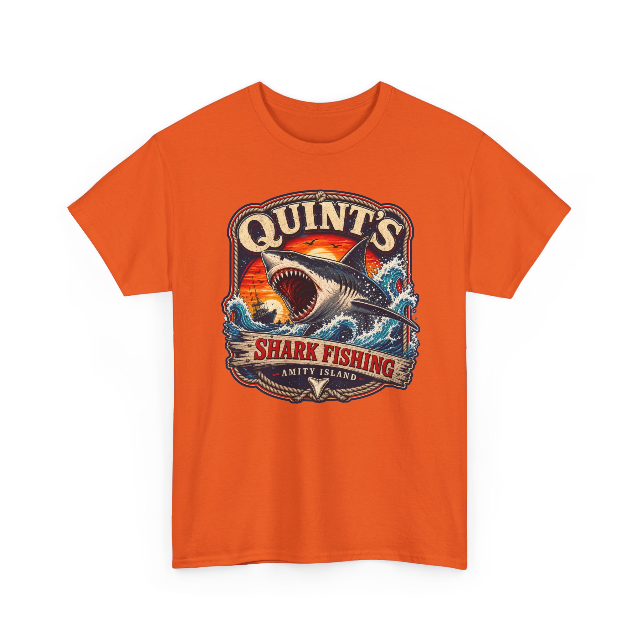 Quint’s Shark Fishing – Unisex T-Shirt – Amity’s Finest Shark Hunter - Image 16