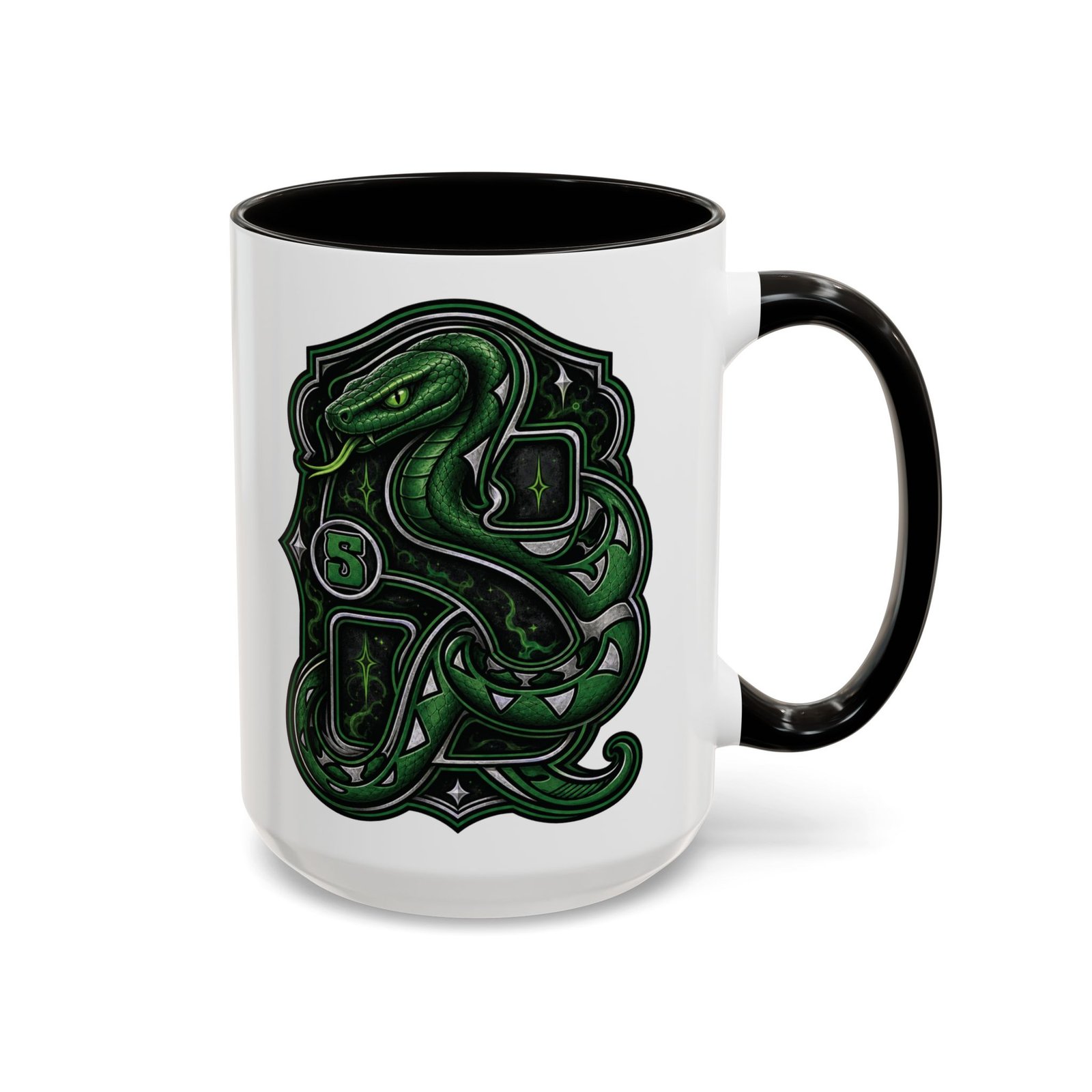 House of Snake – Accent Color Mug – Wizarding School Ambition in Every Sip - Image 5
