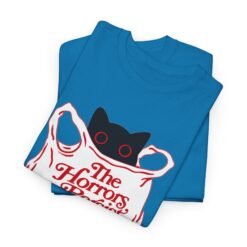 The Horrors Persist But So Do I – Unisex T-Shirt – Existential Black Cat Energy - Image 3