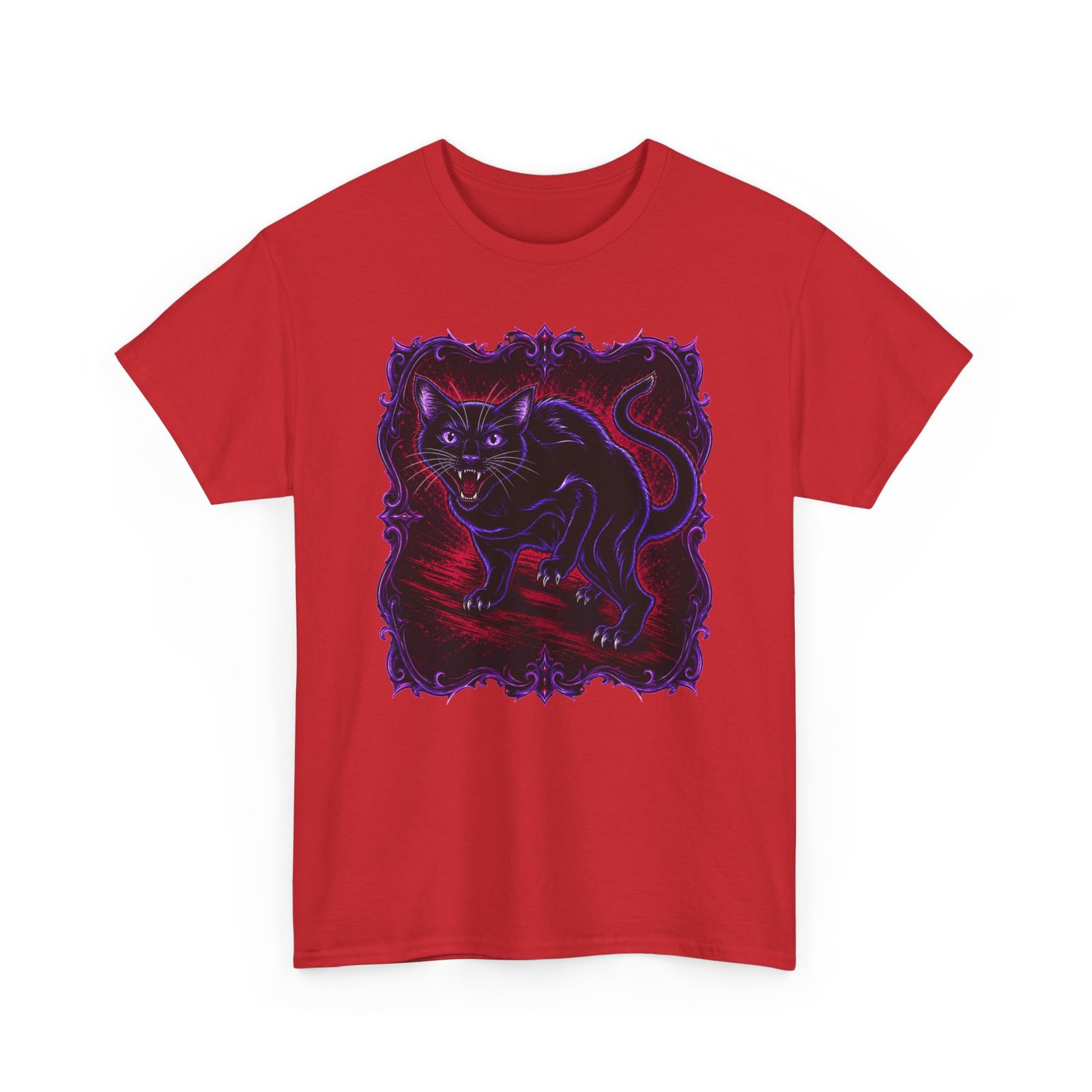 Hissing Black Cat – Unisex T-Shirt – Fierce, Feline and Full of Attitude