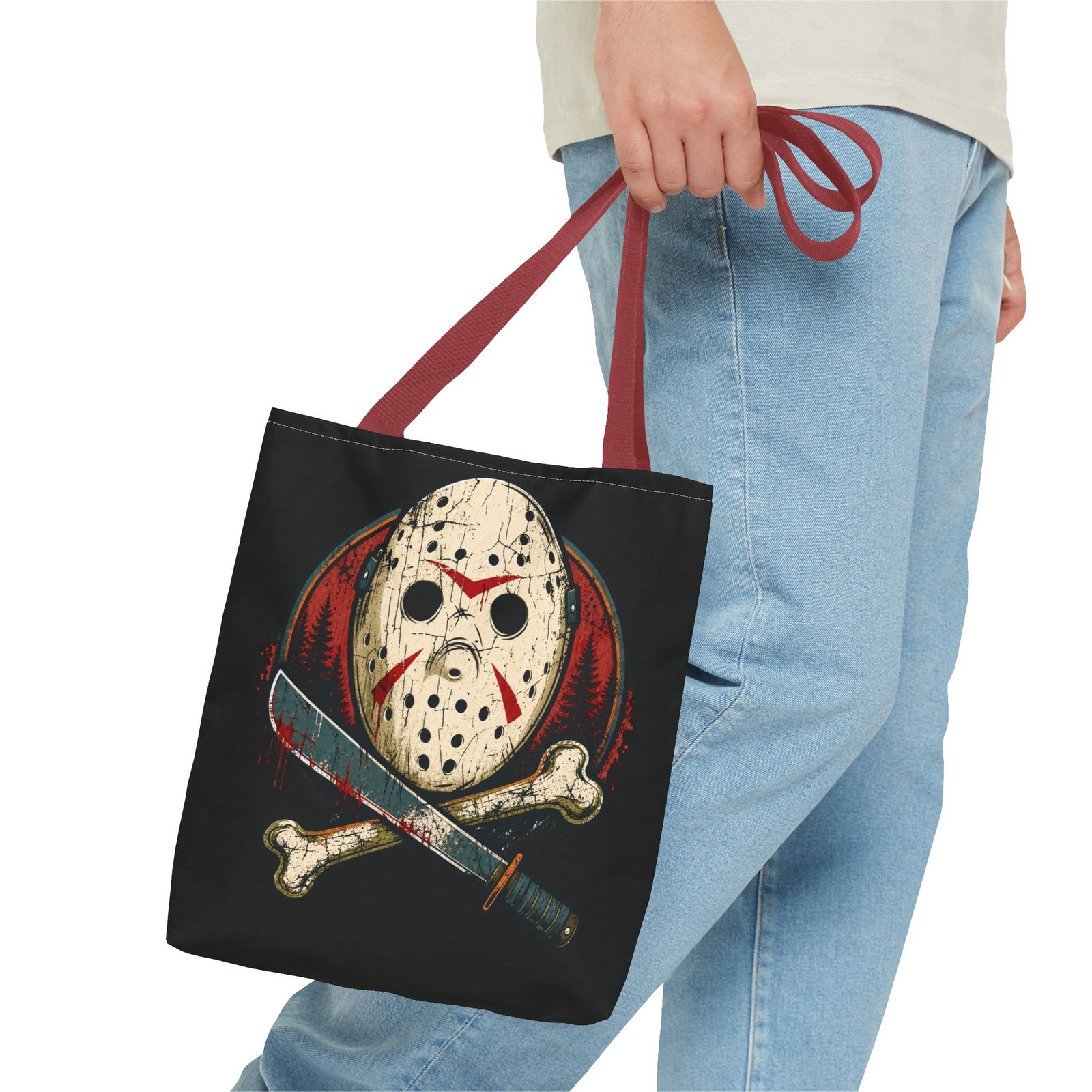 Jason Voorhees Jolly Roger - Tote Bag – Friday the 13th Horror - Image 15