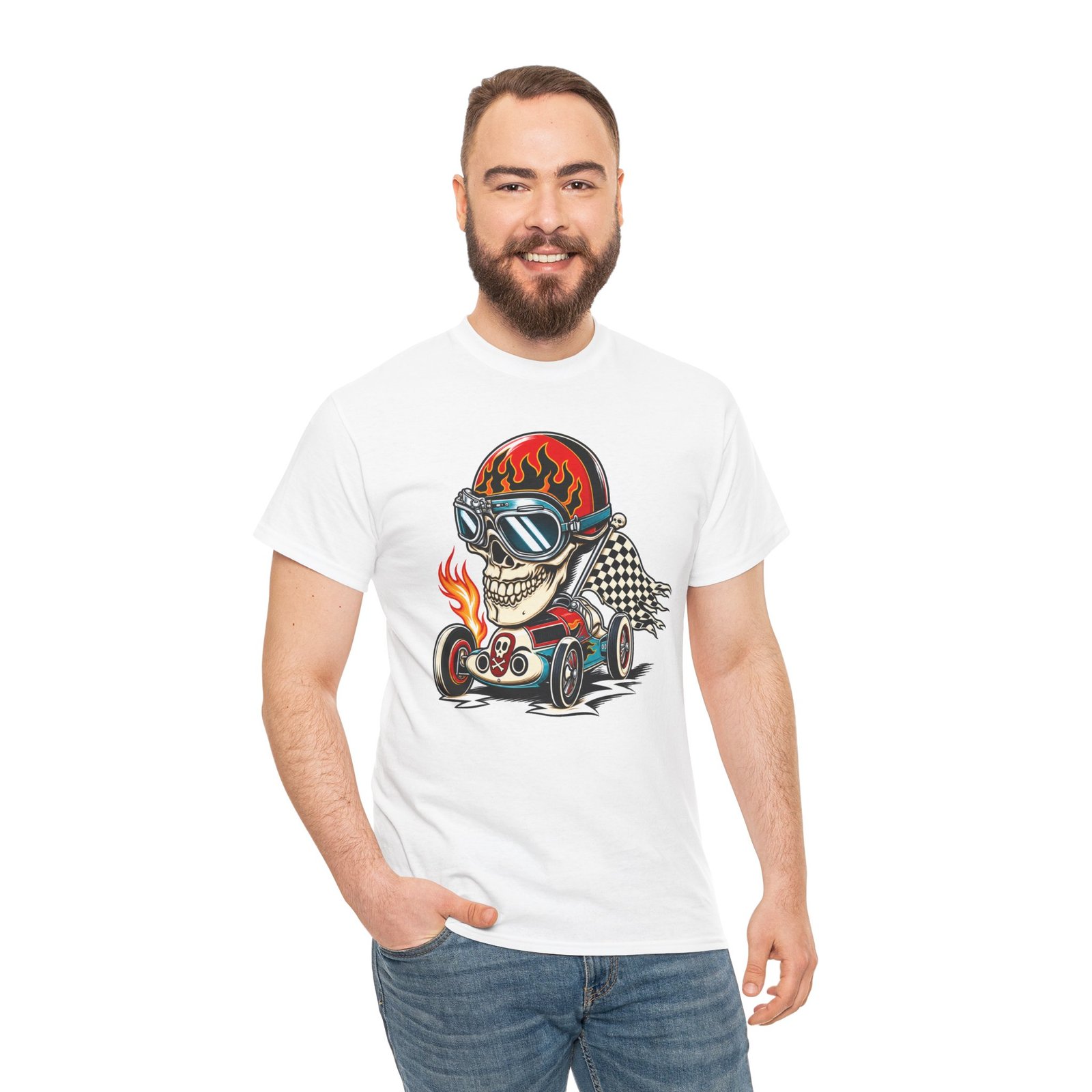 Death Race Skull – Unisex T-Shirt – Full Throttle to the Finish - Image 2