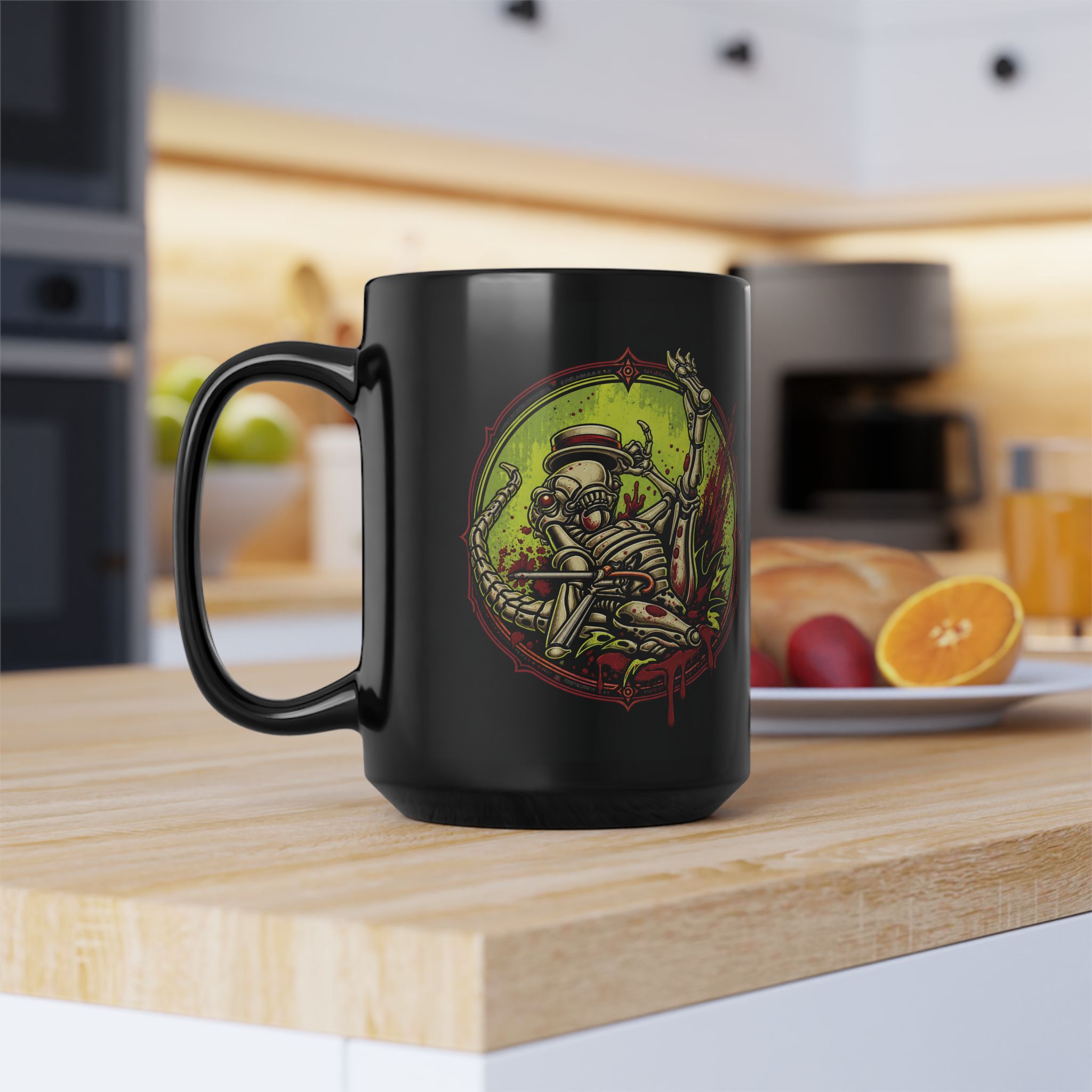 Dancing Baby Xenomorph – Black Mug – Coffee, Chaos and a Tiny Top Hat - Image 8