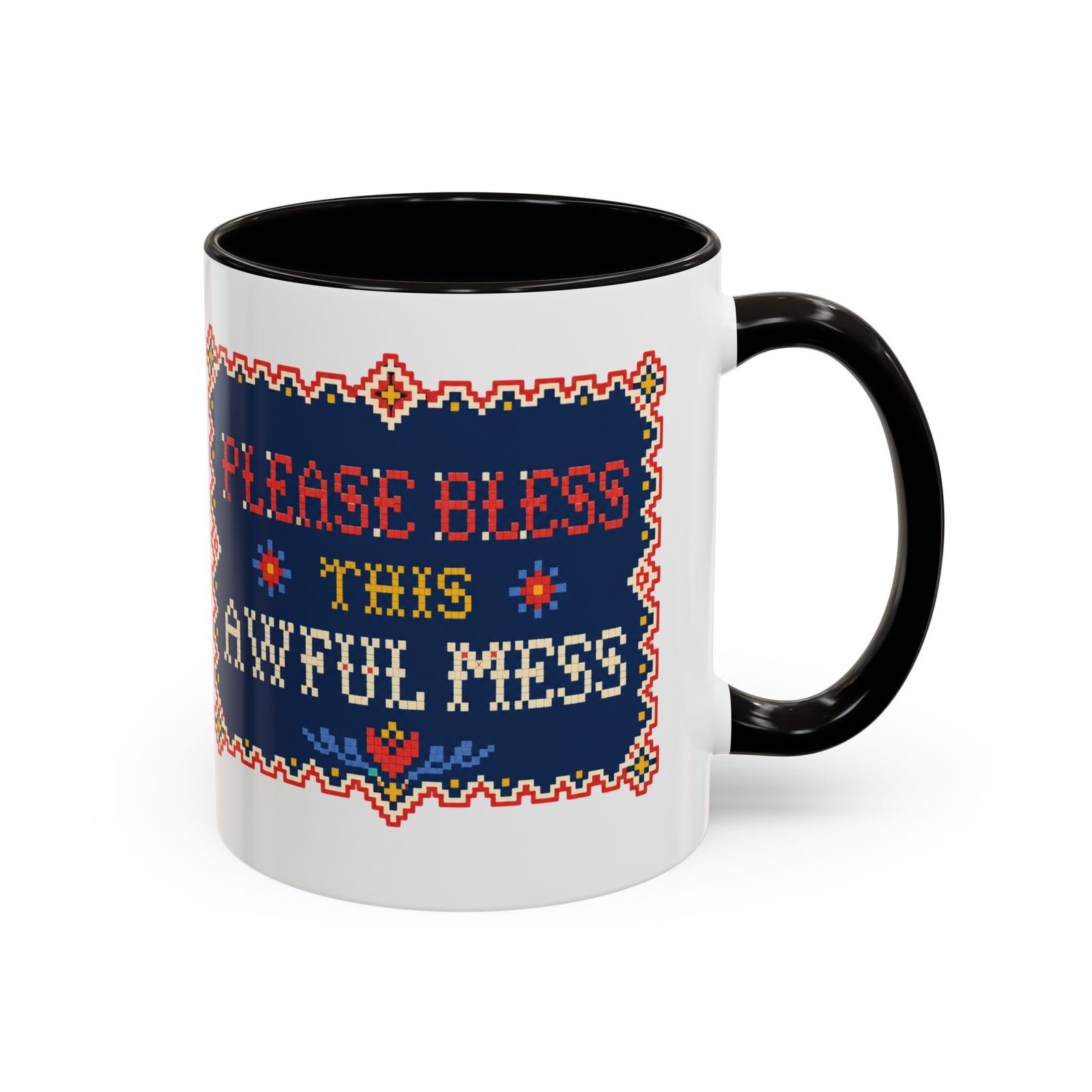 Please Bless This Awful Mess – 11oz or 15oz Accent Mug – Caffeine for Cozy Chaos - Image 3