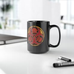 Biohazard Symbol - Black Mug – Sip with Caution - Image 9