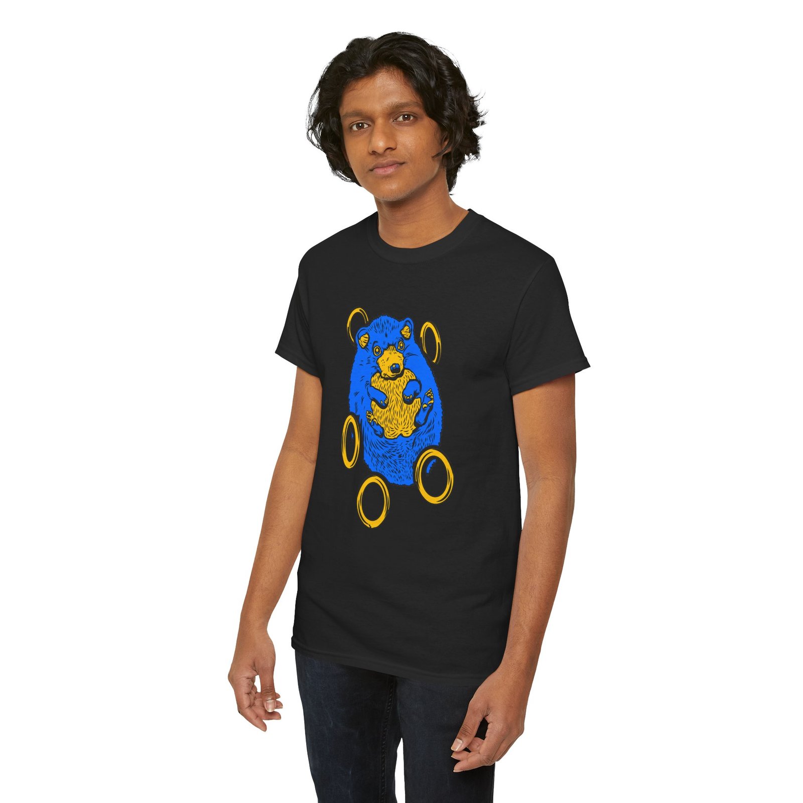 Blue Hedgehog and Golden Rings Unisex T-Shirt – Retro Gaming and Arcade - Image 12