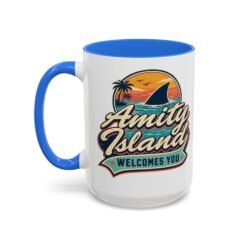 Amity Island Welcomes You – Color Accent Mug – Coffee With a Bite - Image 18