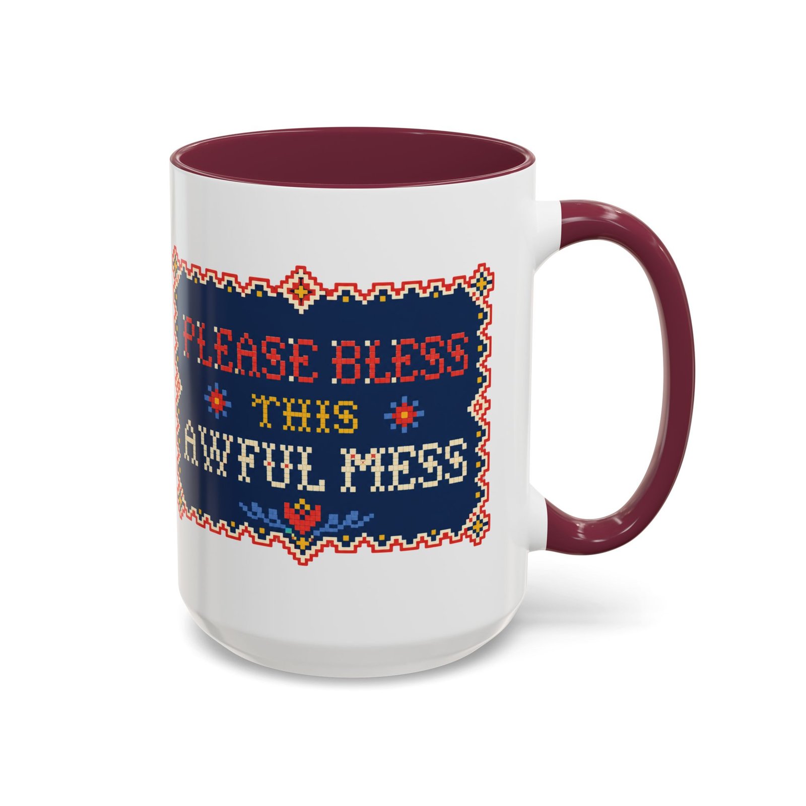 Please Bless This Awful Mess – 11oz or 15oz Accent Mug – Caffeine for Cozy Chaos - Image 37
