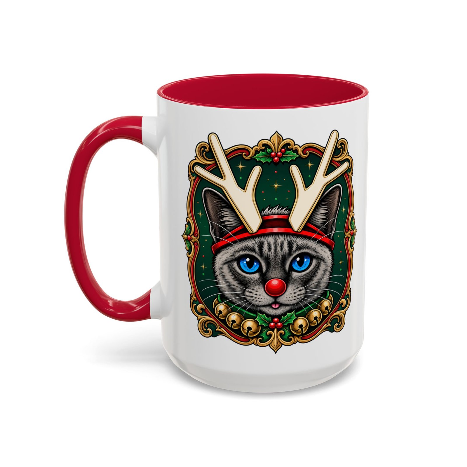 Rudolph the Reindeer Cat Color Accent Mug – Sip with Whiskers and Cheer - Image 32