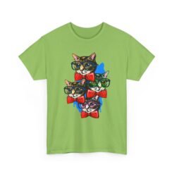 Nerdy Cat Club - Unisex T-Shirt – Funny Cats With Glasses, Bow Ties - Image 20