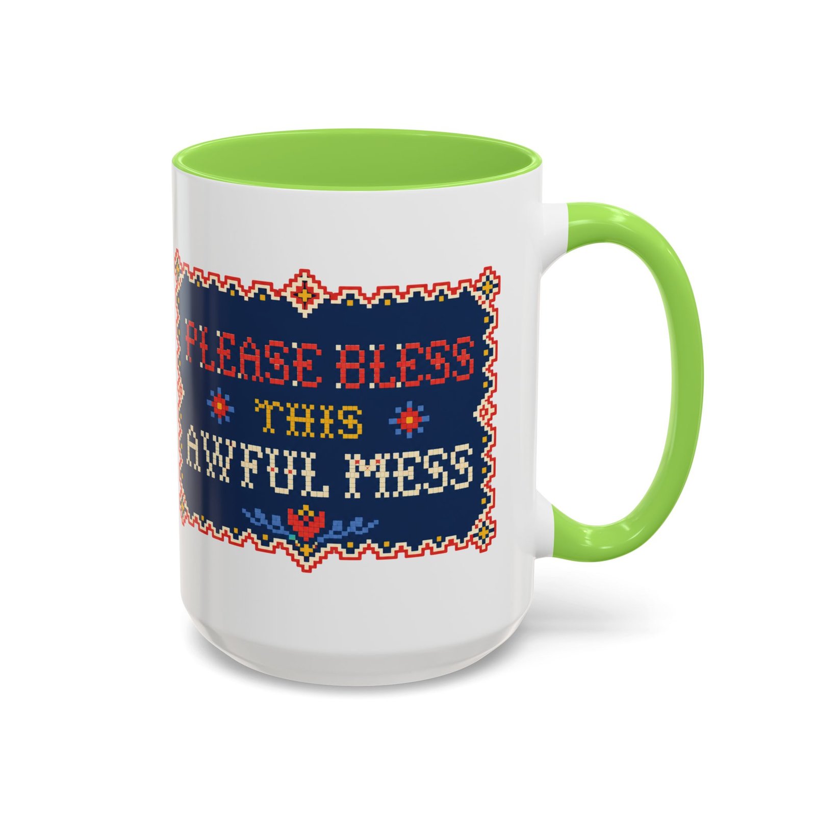 Please Bless This Awful Mess – 11oz or 15oz Accent Mug – Caffeine for Cozy Chaos - Image 35