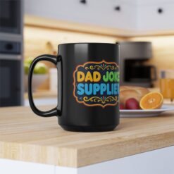Dad Joke Supplier – Black Mug – Caffeine and Comedy Included - Image 9