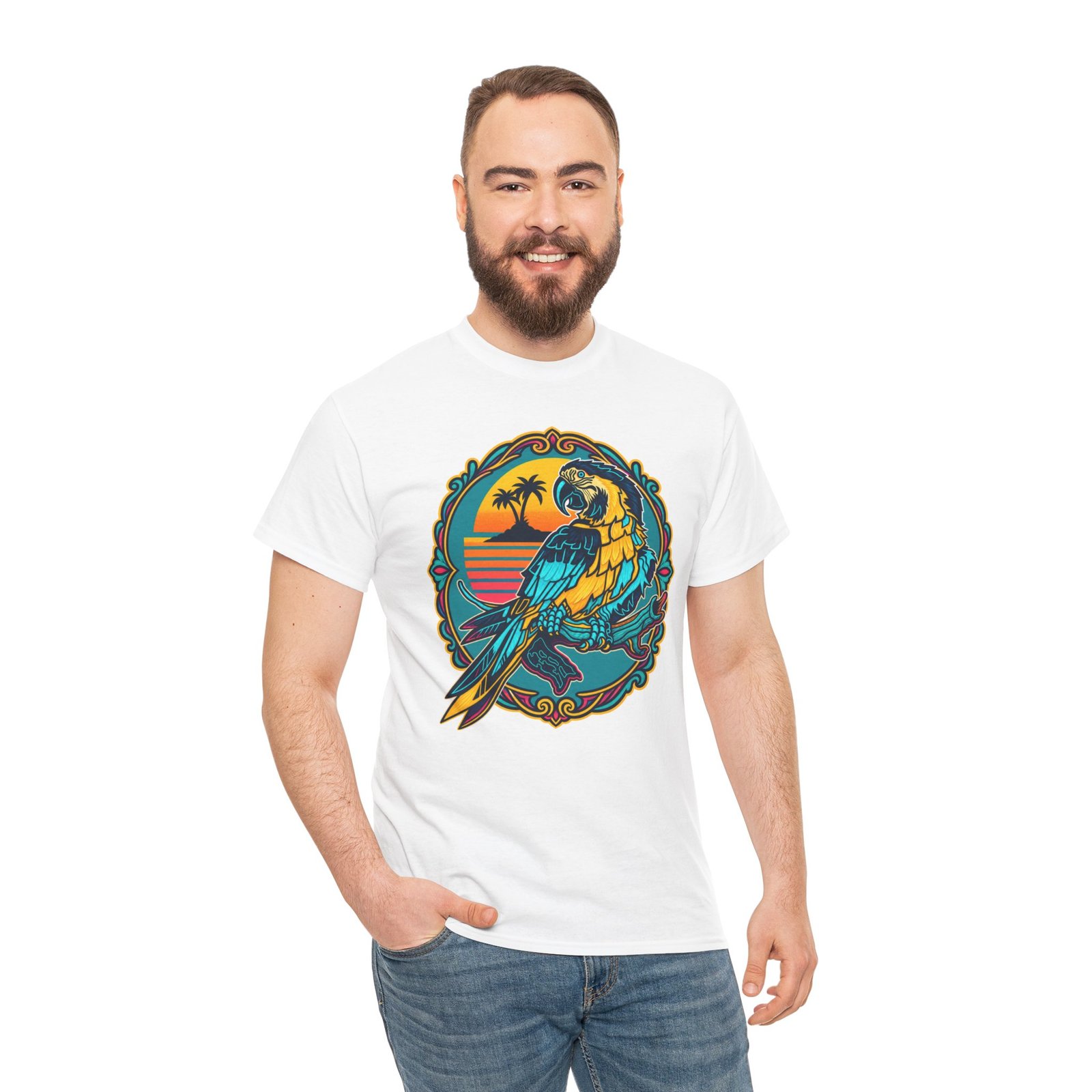 Retro Macaw - Unisex T-Shirt – Paradise Has Feathers - Image 2