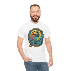 Alternative view of Retro Macaw - Unisex T-Shirt – Paradise Has Feathers