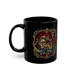 Alternative view of Dancing Baby Xenomorph – Black Mug – Coffee, Chaos and a Tiny Top Hat