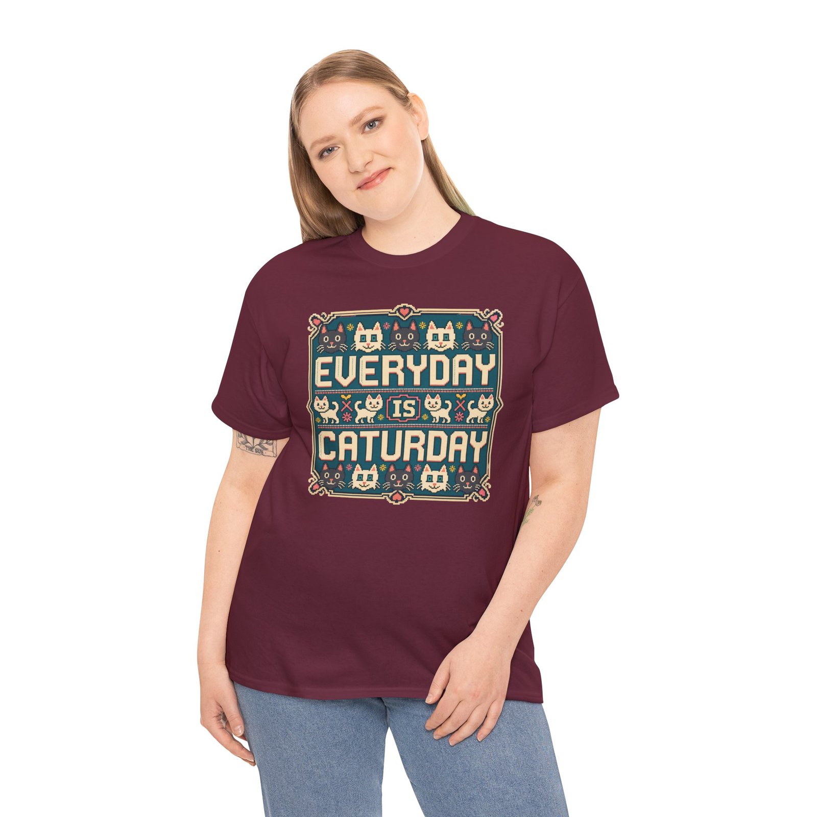 Everyday Is Caturday – Unisex T-Shirt – Feline Festive Vibes - Image 6