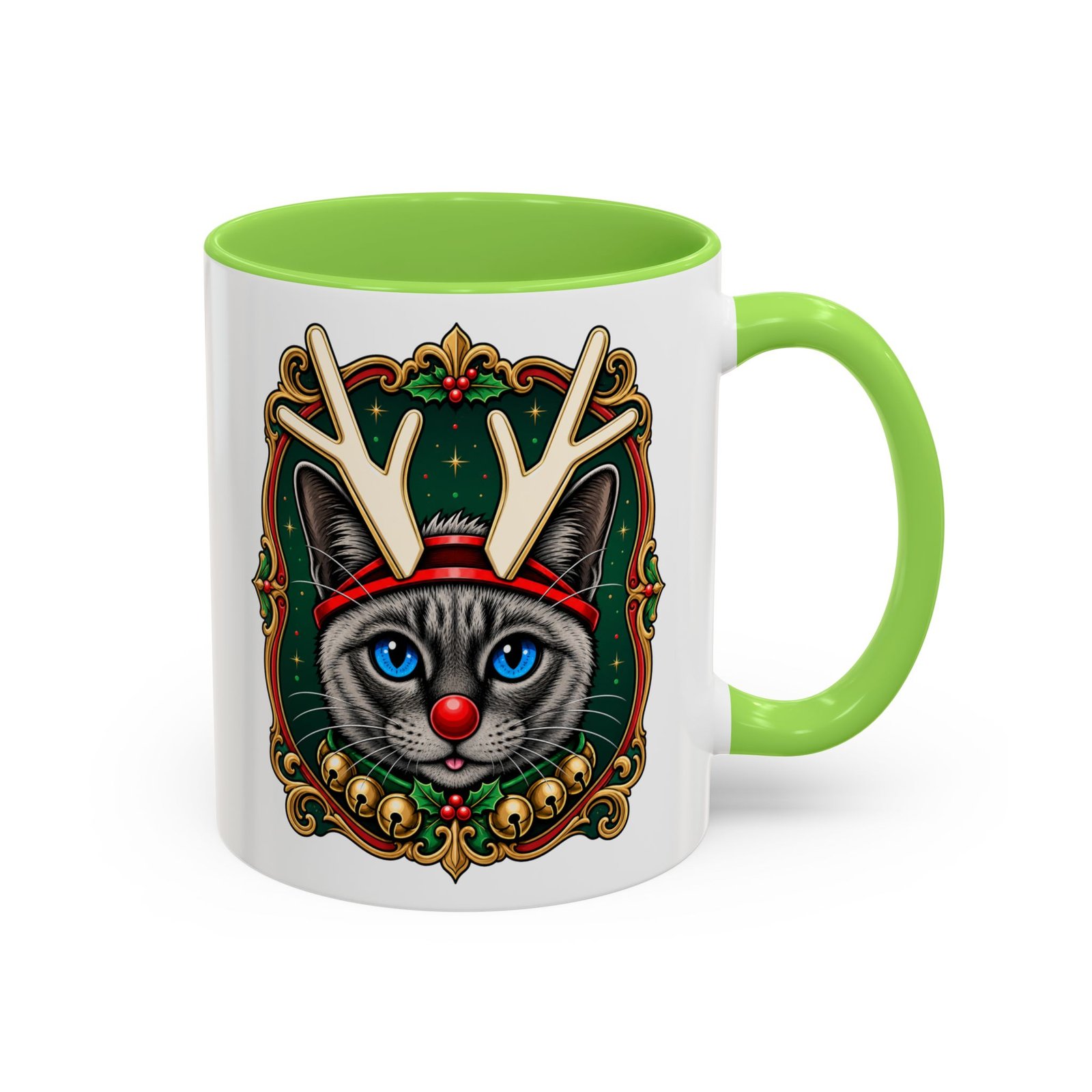 Rudolph the Reindeer Cat Color Accent Mug – Sip with Whiskers and Cheer - Image 13