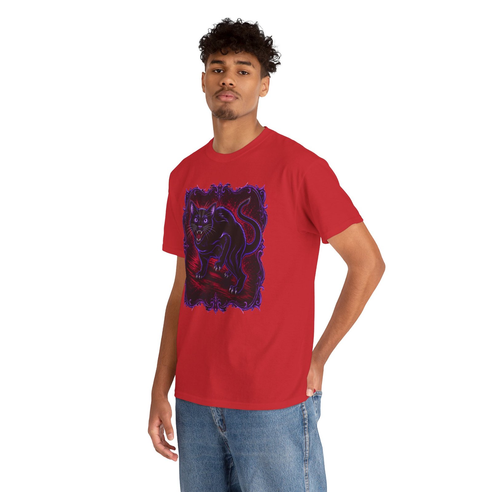 Hissing Black Cat – Unisex T-Shirt – Fierce, Feline and Full of Attitude - Image 9