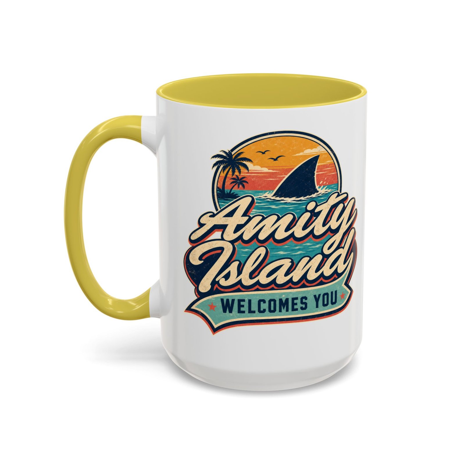 Amity Island Welcomes You – Color Accent Mug – Coffee With a Bite - Image 22