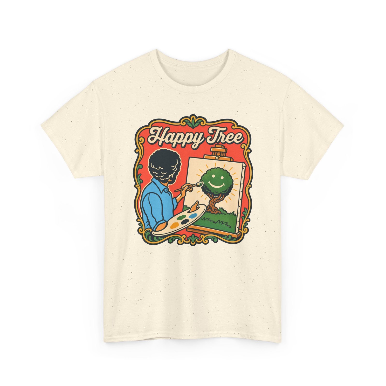 "Happy Tree" Unisex T-Shirt – Peace, Paint, and Positivity - Image 26