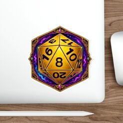 Alternative view of 20-Sided Die – Outdoor Sticker – Roll for Adventure