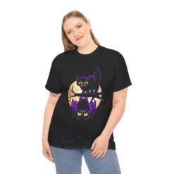 🌕🐱🦇 Spooky & Sweet Halloween Scene Unisex T-Shirt – Moonlit Mischief - Image 5