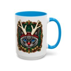 Rudolph the Reindeer Cat Color Accent Mug – Sip with Whiskers and Cheer - Image 25