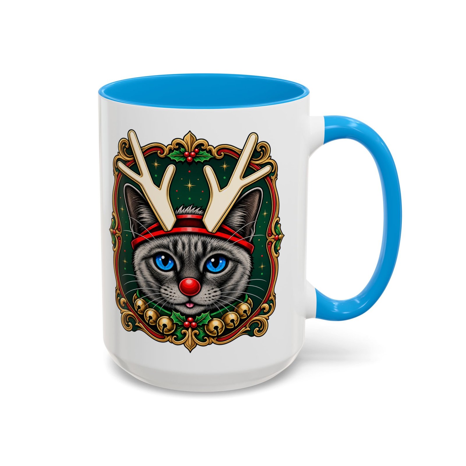 Rudolph the Reindeer Cat Color Accent Mug – Sip with Whiskers and Cheer - Image 25
