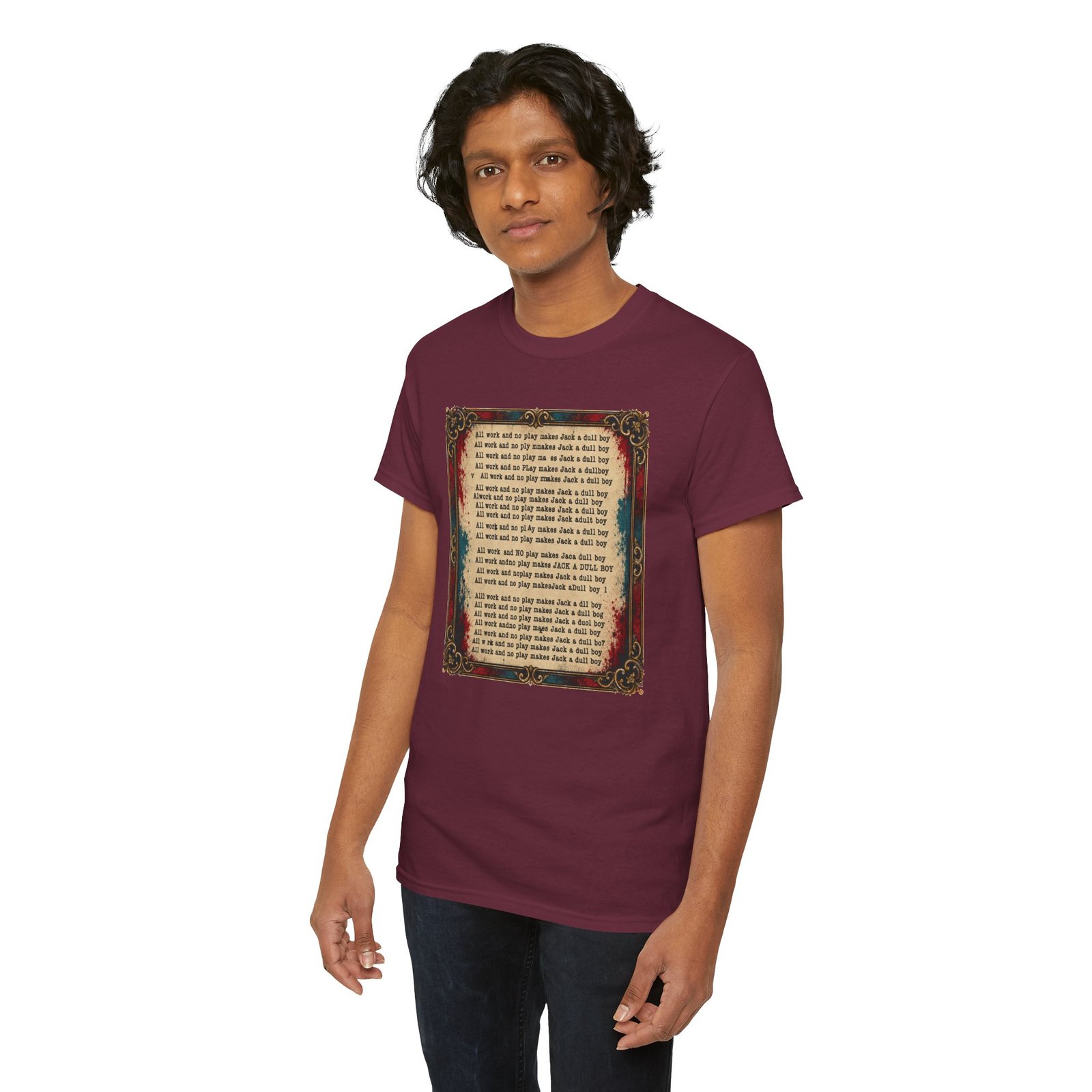 All Work No Play – Unisex T-Shirt – The Shining-Inspired Typewriter Horror - Image 12