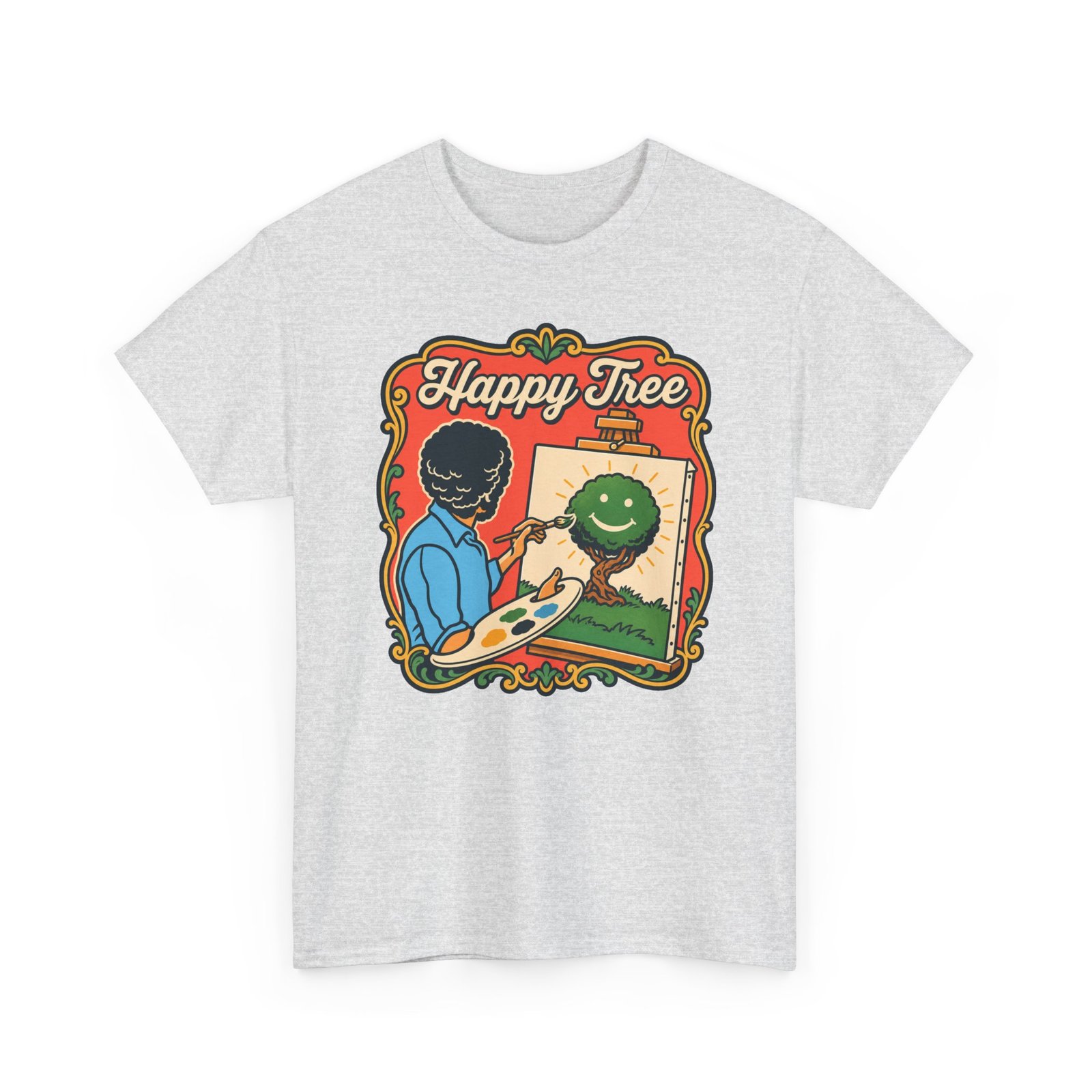 "Happy Tree" Unisex T-Shirt – Peace, Paint, and Positivity - Image 20
